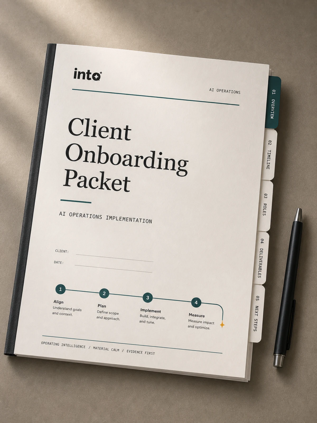 INTO client onboarding packet